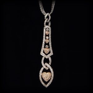 Beautiful heart shape diamond necklace at Biris Jewelers near Canton, Ohio
